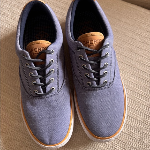 Sperry Men's Blue and Tan Boat Shoes - Picture 6 of 6